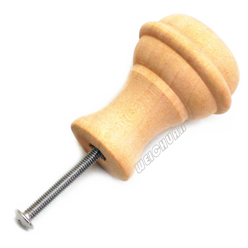 WEICHUAN 15PCS Mushroom Shape Wood Unfinished Cabinet Furniture Drawer Knobs Pulls Handles (Diameter: 1-3/8 Inches Height: 2 Inch) - Image 4